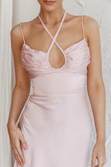 Emmalie Satin Midi Dress Pink