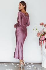 Loveland Cowl Back Midi Dress Grape