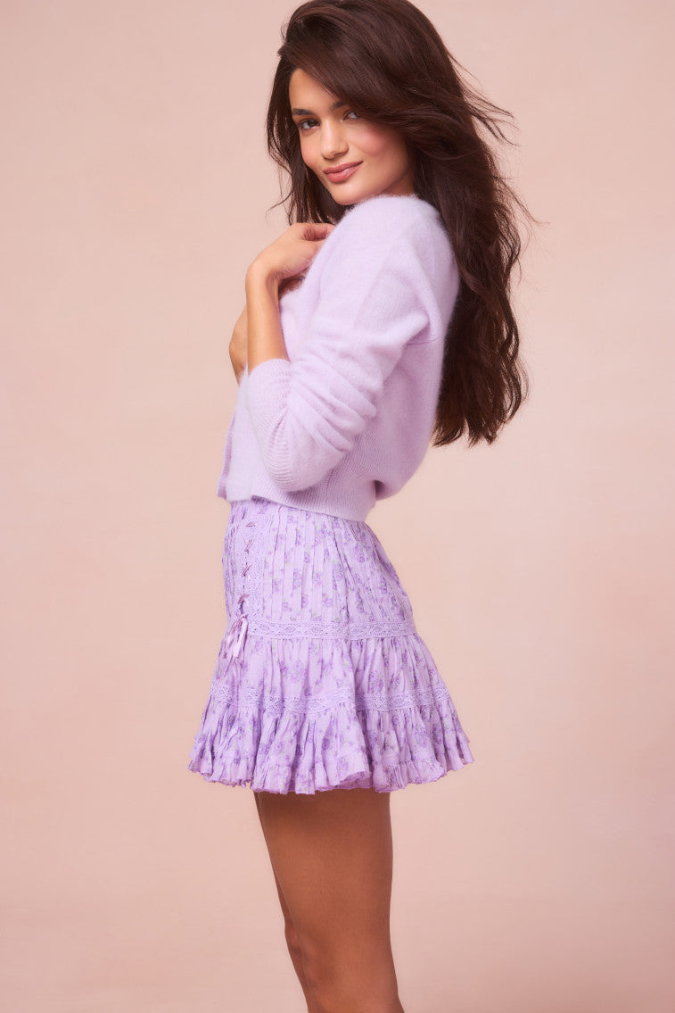 Trevina Cotton Floral Mini Skirt