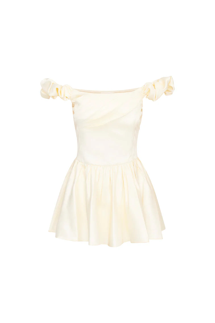 Cailey Off-The-Shoulder Draped Mini Dress