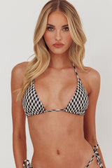 Tamieka Triangle String Bikini Top Gingham
