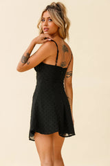 Good Morning Angel Ruched Bust A-Line Dress Black