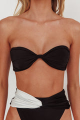 Monique Twist Bandeau Bikini Top Black