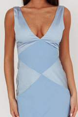 Soul Fire V-Neck Maxi Dress Blue