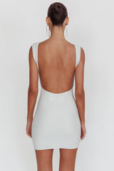 Ayda Backless Mini Dress Silver