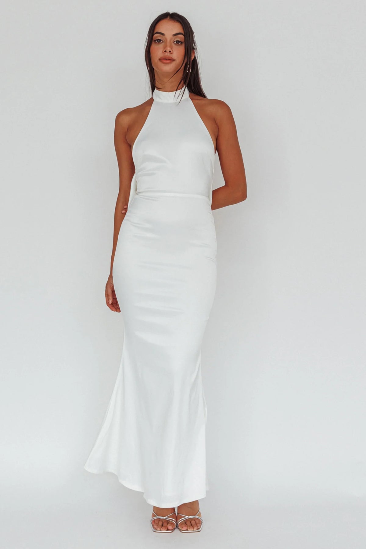 Fifth Avenue Bow Back Maxi Dress White