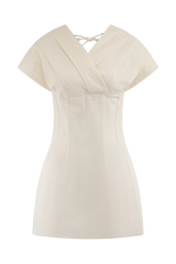 Pascale Off Shoulder Denim Mini Dress - White
