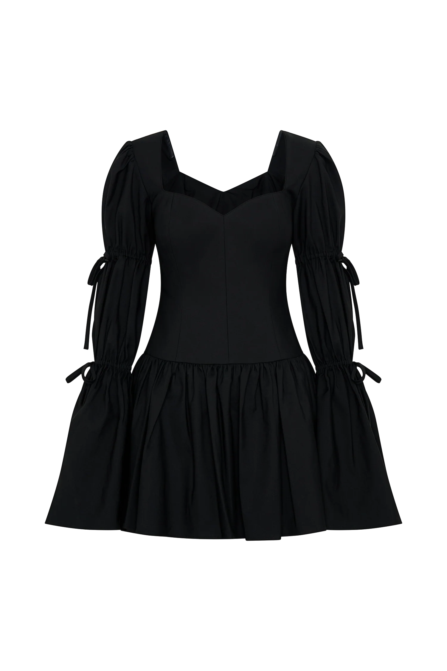Raine Long Sleeve Cotton Mini Dress - Black