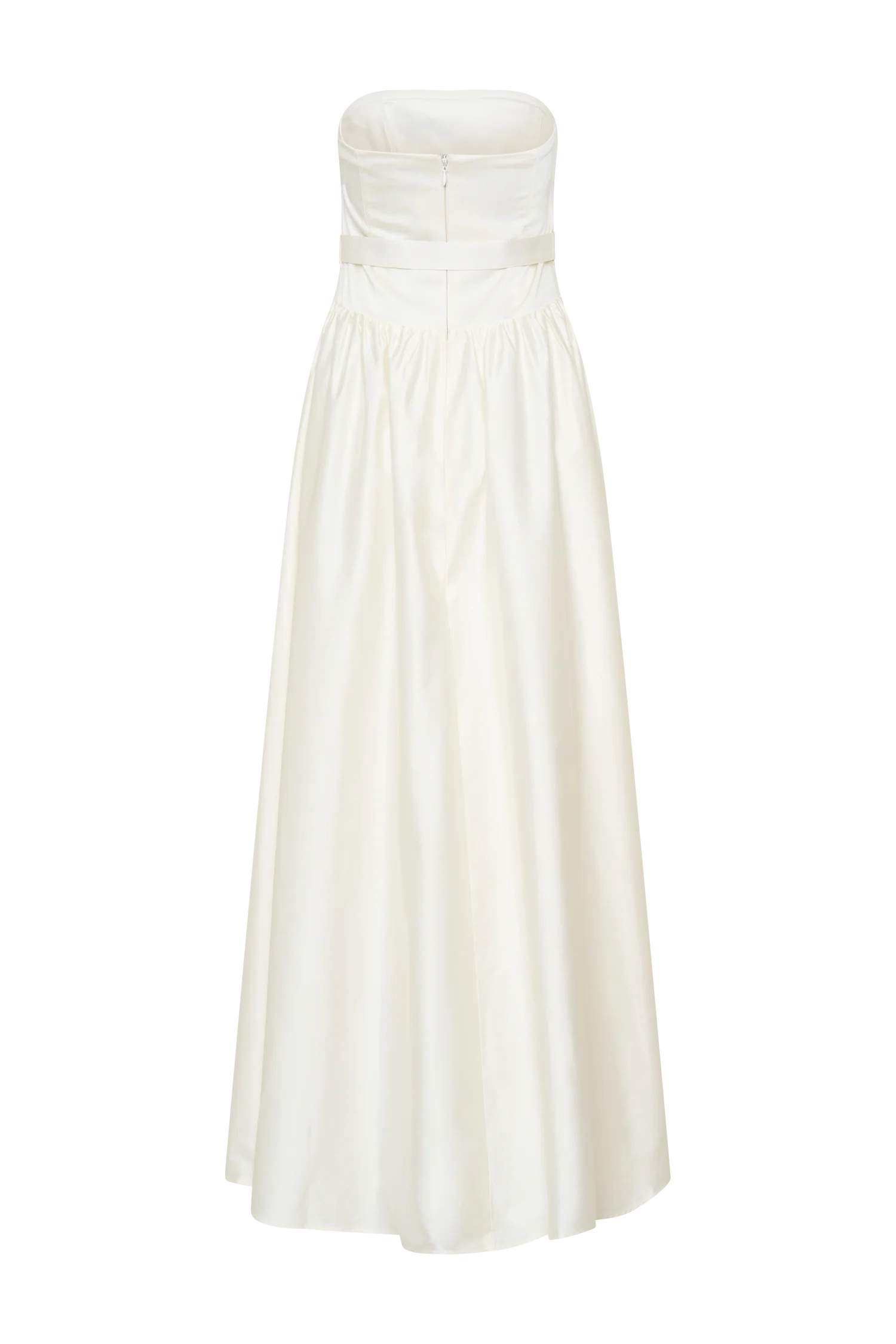 Florence Strapless Belted Maxi Dress - White