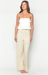Ibiza White Satin Strapless Top