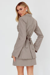 Jozie A-Line Skirt Plaid Brown
