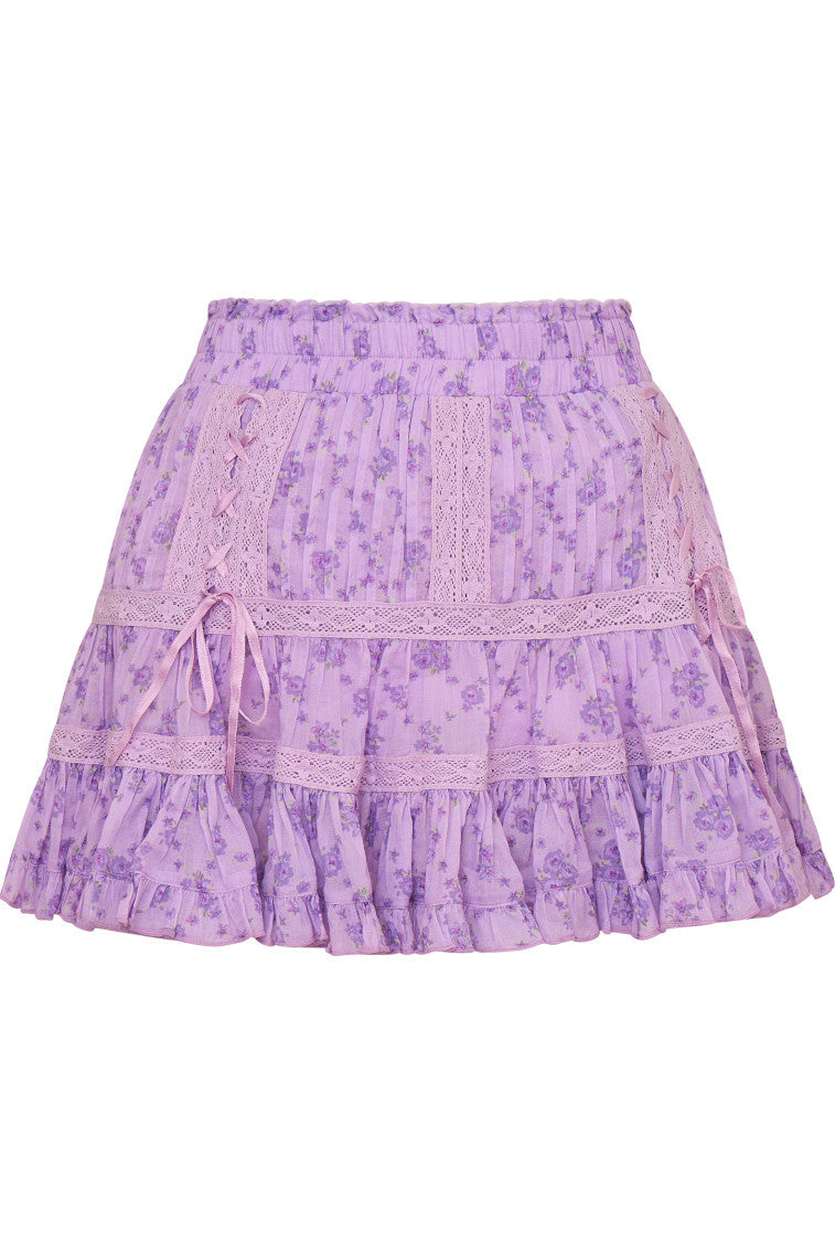 Trevina Cotton Floral Mini Skirt