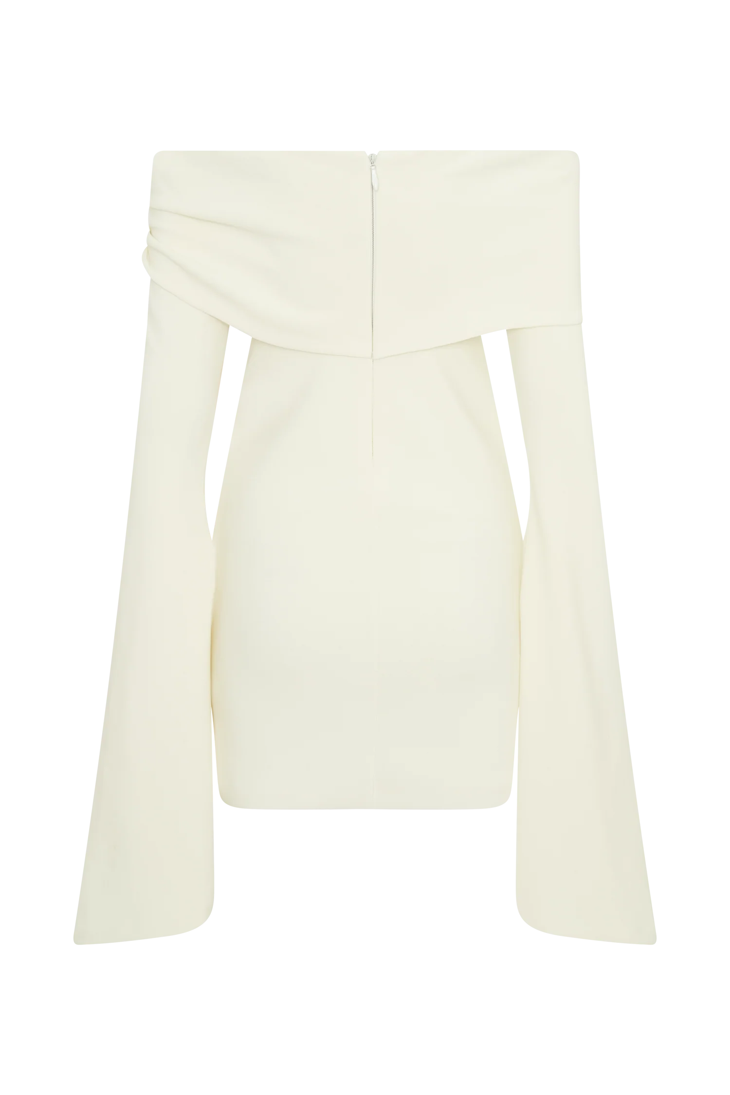 Dominique Off Shoulder Long Sleeve Mini Dress - Ivory