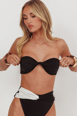Monique Twist Bandeau Bikini Top Black
