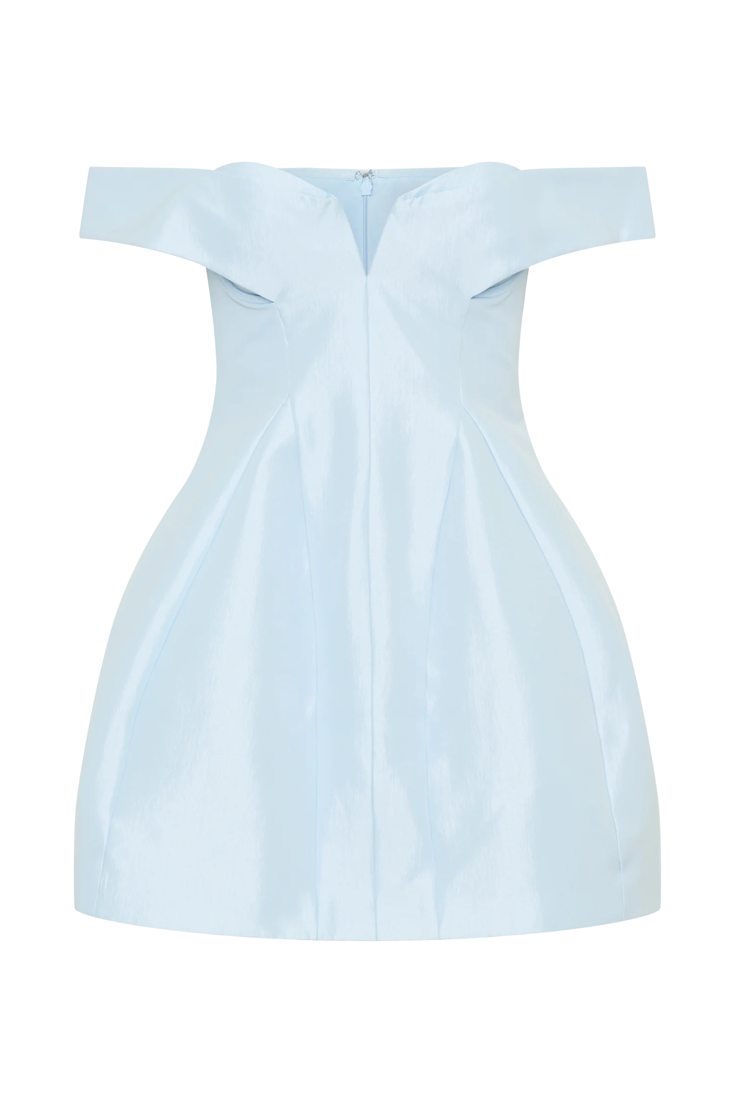 Diana Off Shoulders Mini Dress - Powder Baby Blue