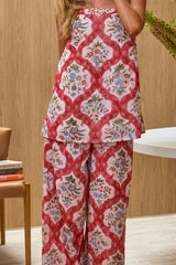 Archa Elastic Waist Pants Print Cream