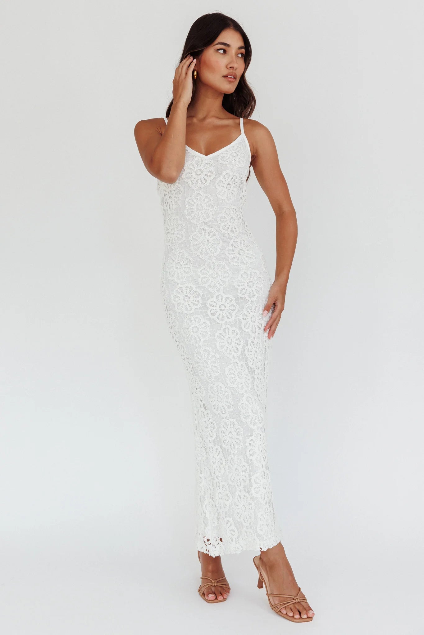 Spark Joy Floral Crochet Overlay White