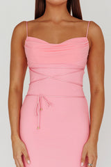 Teava Laced Waist Maxi Dress Blush