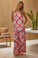 Archa Elastic Waist Pants Print Cream