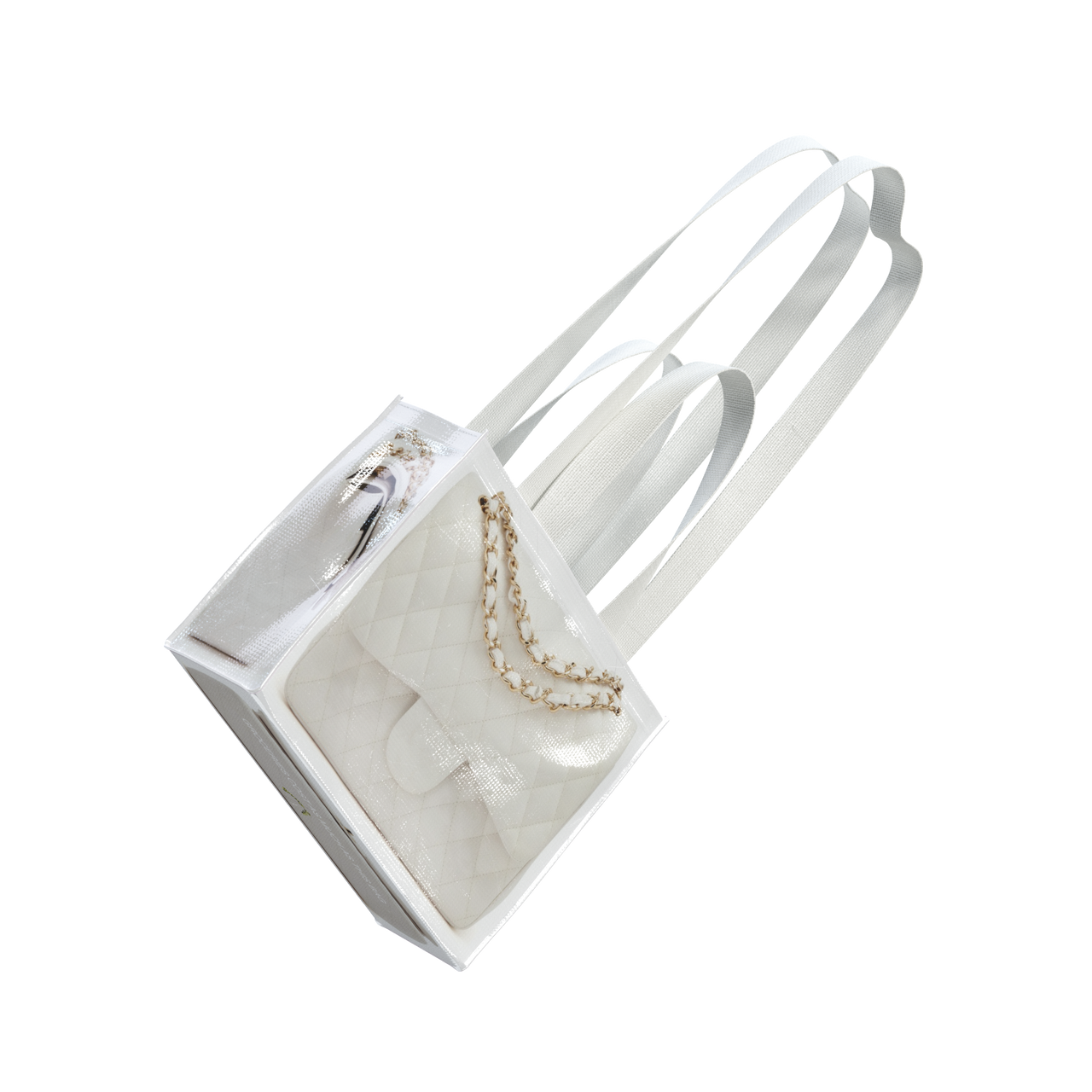 GroceryBags Creative imitation platinum bag printed woven bag cobalt white small fitness leisure bag