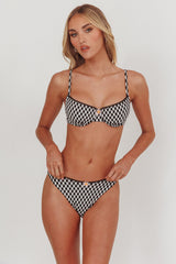 Cheerful Ric Rac Trim Bikini Bottom Gingham
