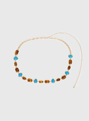 Nuvora Gemstone Chain Belt Gold