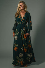 Olivia Maxi Dress | Deep Topaz Floral