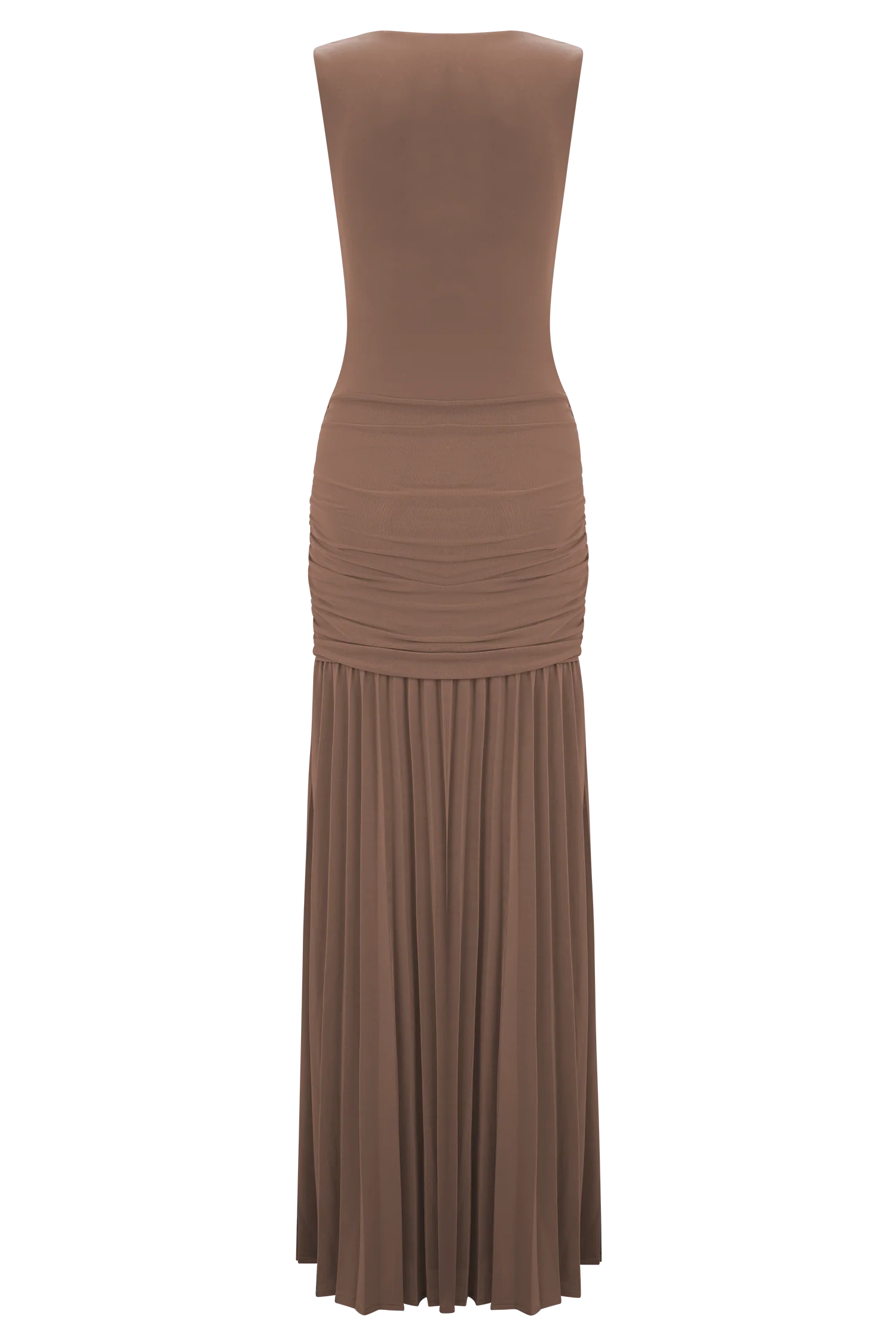 Dania Cowl Neck Slinky Maxi Dress - Mocha Mousse