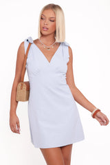 Giada Mini Dress - Pale Blue