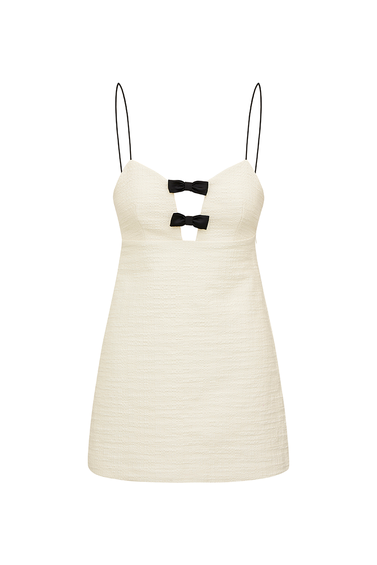 Adelaide Tweed Mini Dress-CREAM