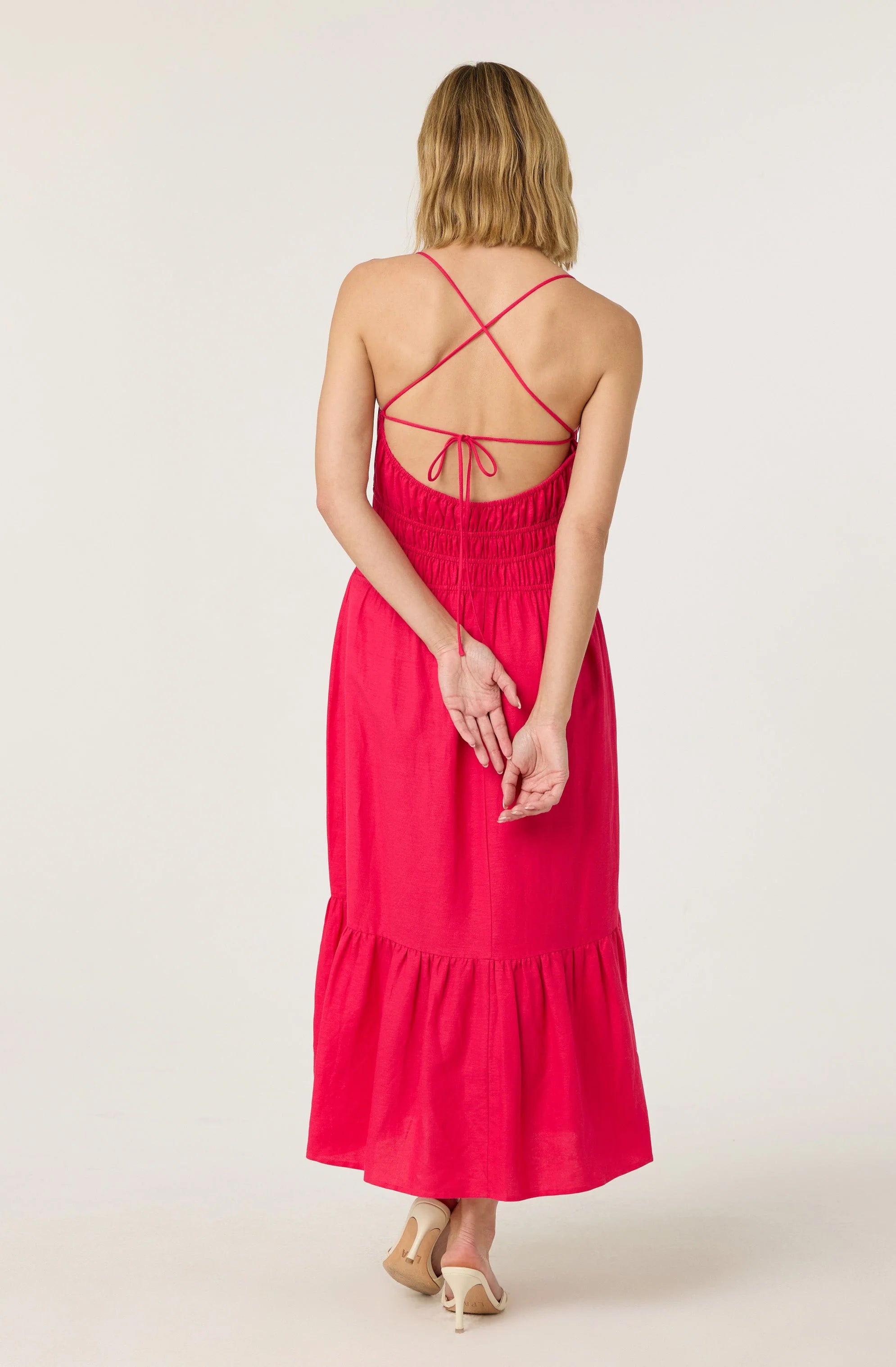 Eleni Linen-Blend Midi Dress
