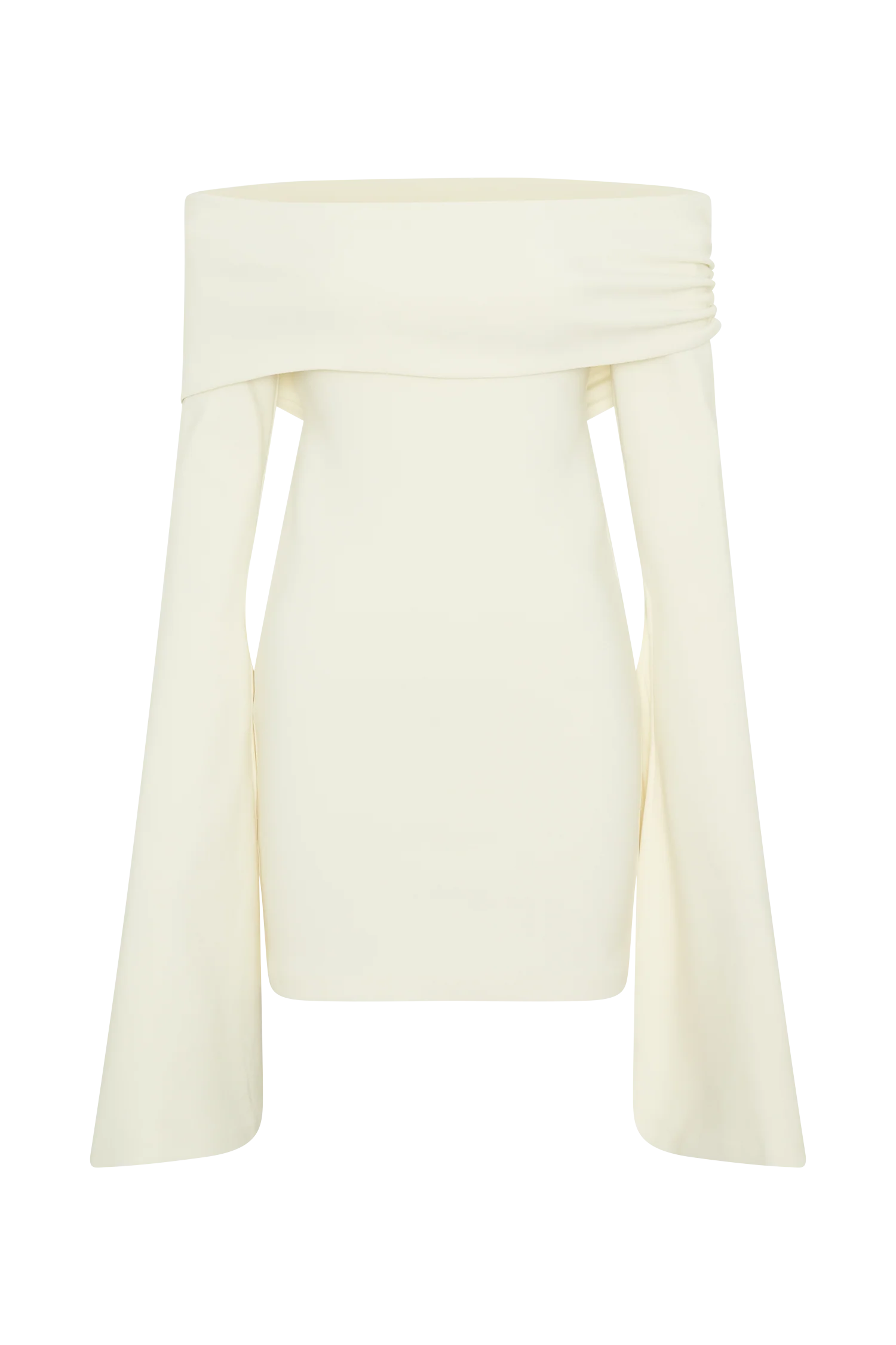 Dominique Off Shoulder Long Sleeve Mini Dress - Ivory