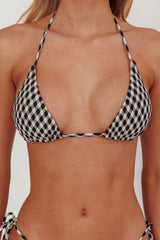 Tamieka Triangle String Bikini Top Gingham