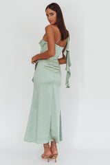 Carmel One-Shoulder Split Maxi Dress Sage