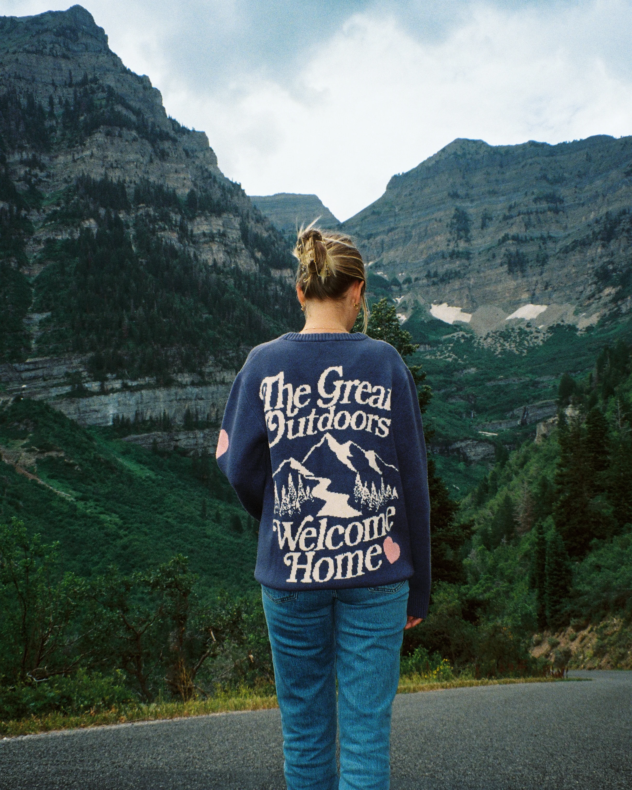 "The Great Outdoors" Knit Sweater in Blue