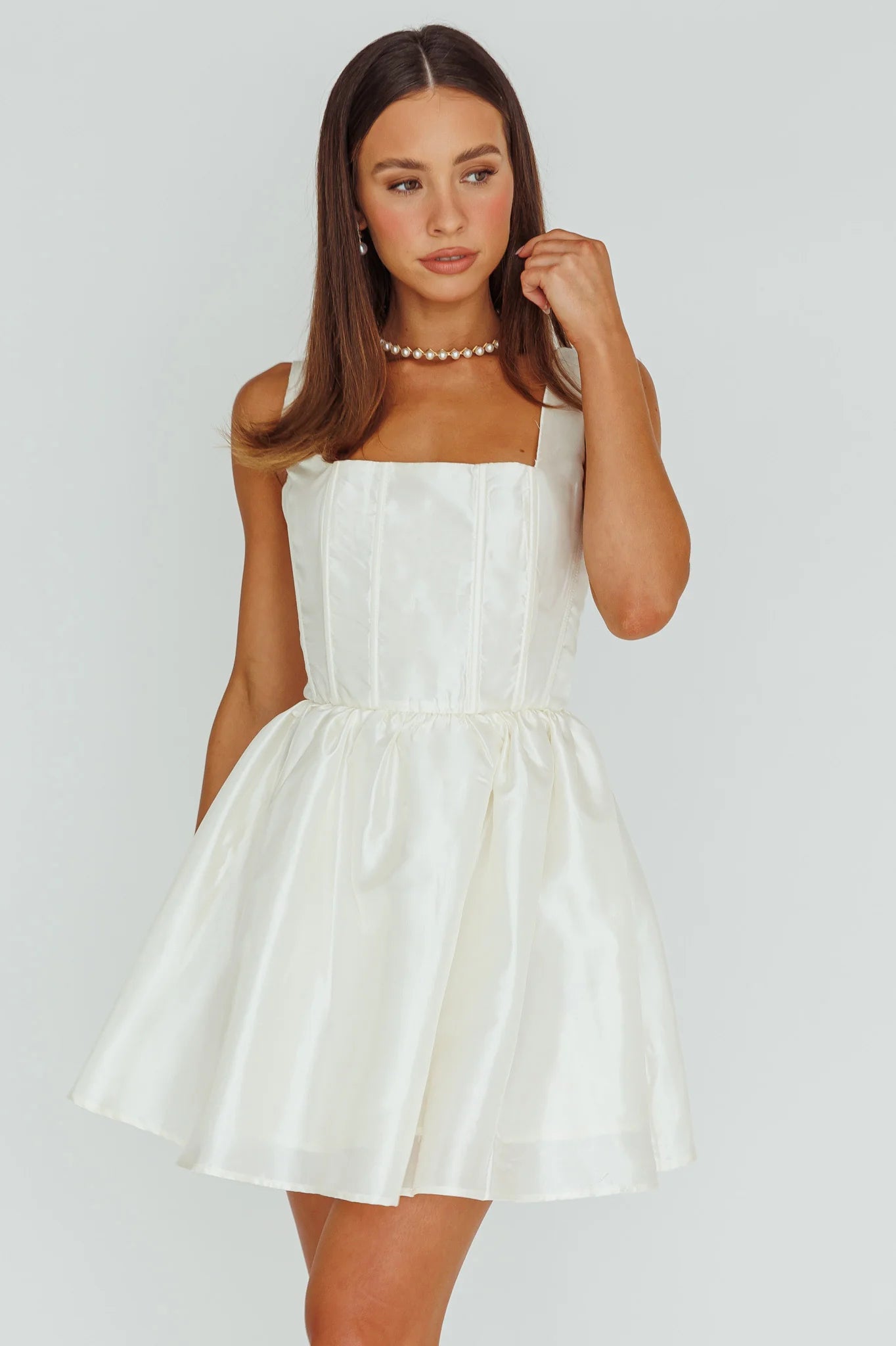 Suri Corset Bust Mini Dress Ivory
