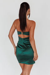 Siobhan Strapless Mini Dress Forest Green