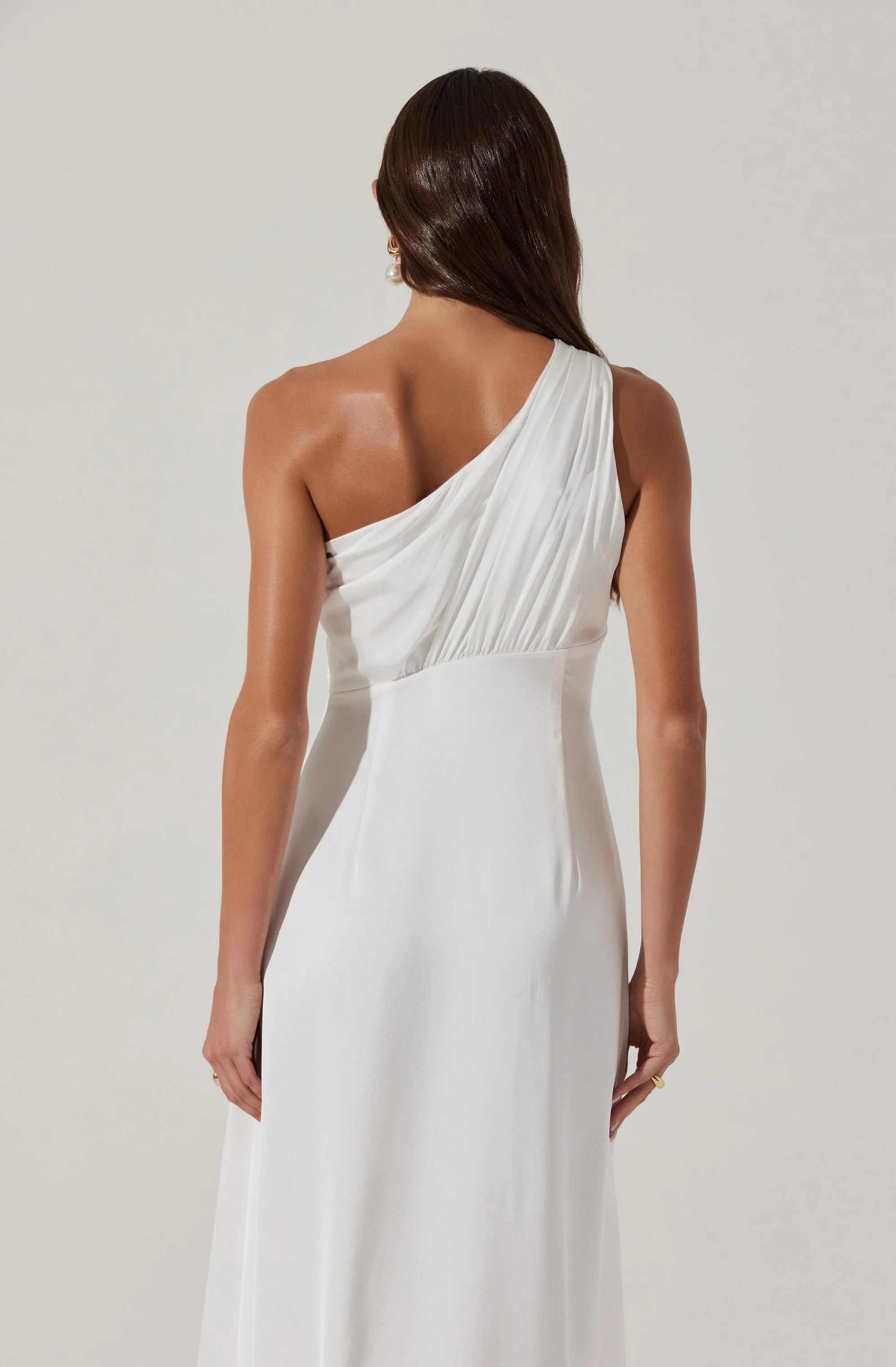 Atoila One Shoulder Satin Maxi Dress