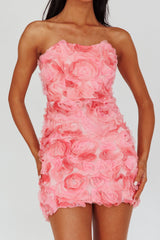 Charmer Floral Embellished Mini Dress Pink