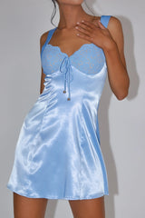 Ti Amo Lace Bust Mini Dress Blue