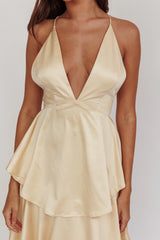 Auguste Tiered Frill Strappy Back Dress Butter