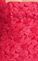 Gabbie Mini Dress Jacquard Halter Fit And Flare Dress in Red