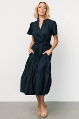Providence Poplin Dress | Navy