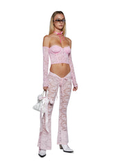Honey Whip V-Cut Lace Bell Bottoms