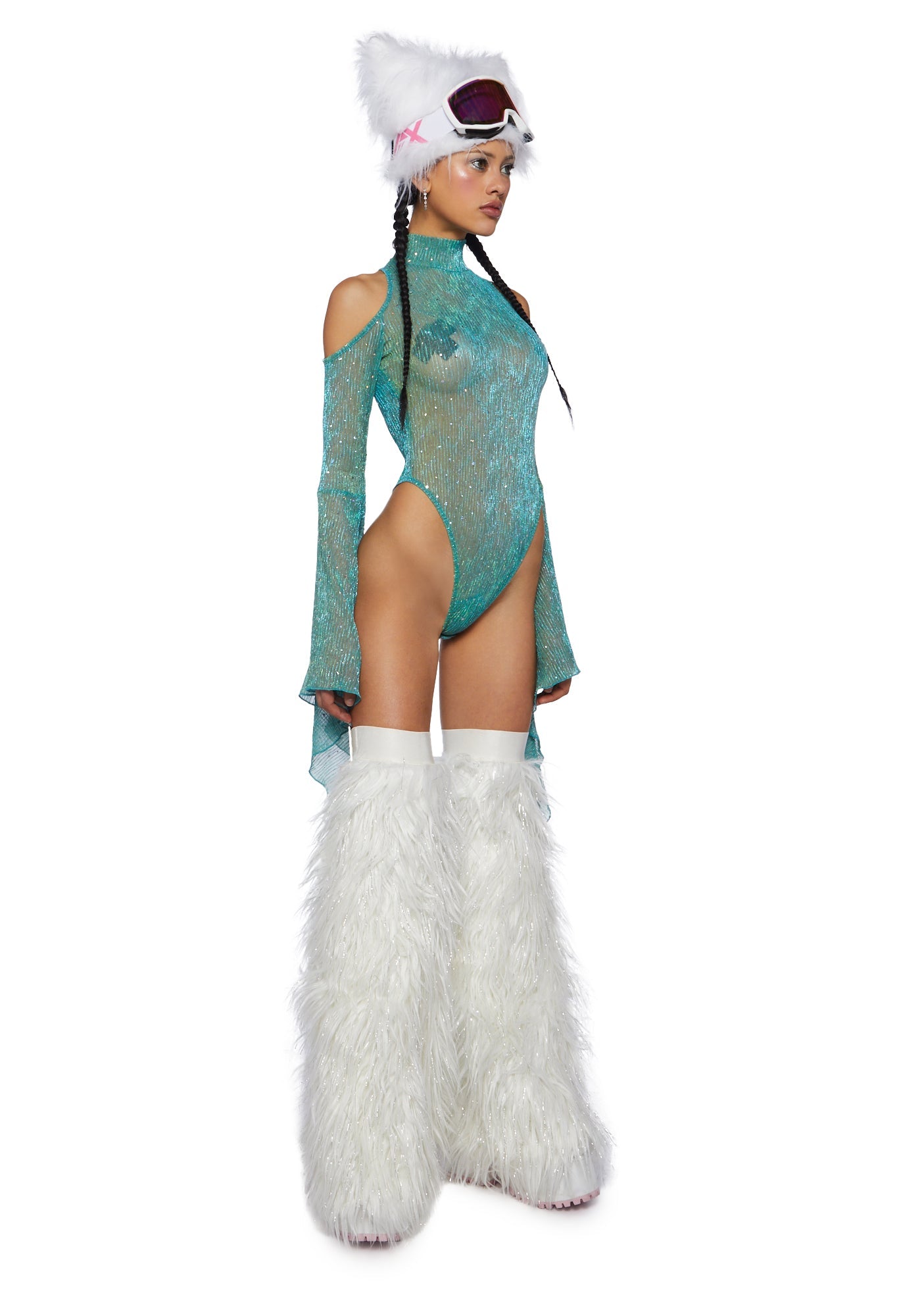 Transcendent Spectre Sequin Bodysuit - Teal