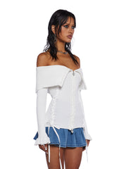 Love’s A Game Knit Cardigan - White