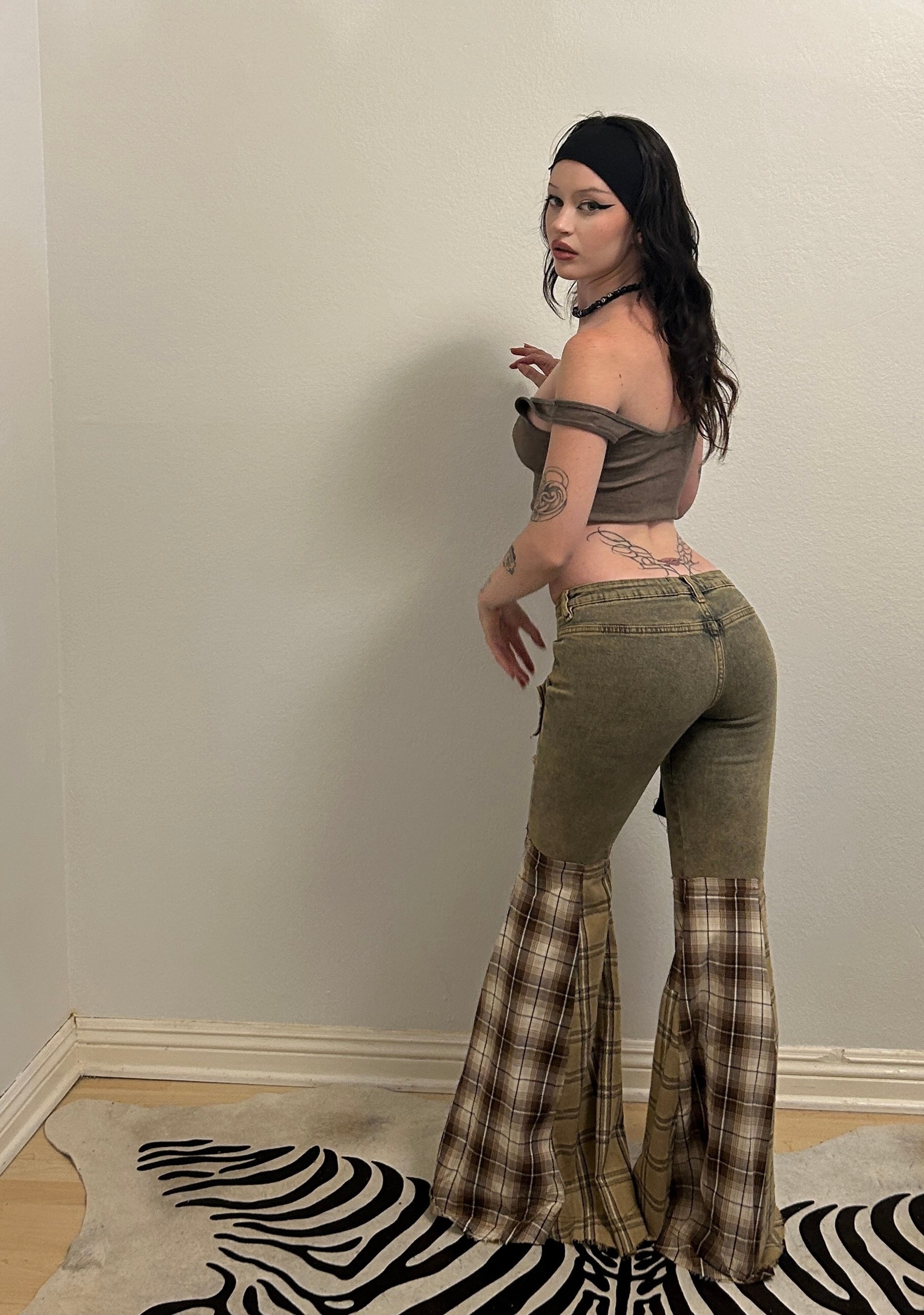 Warp Patchwork Flare Pants