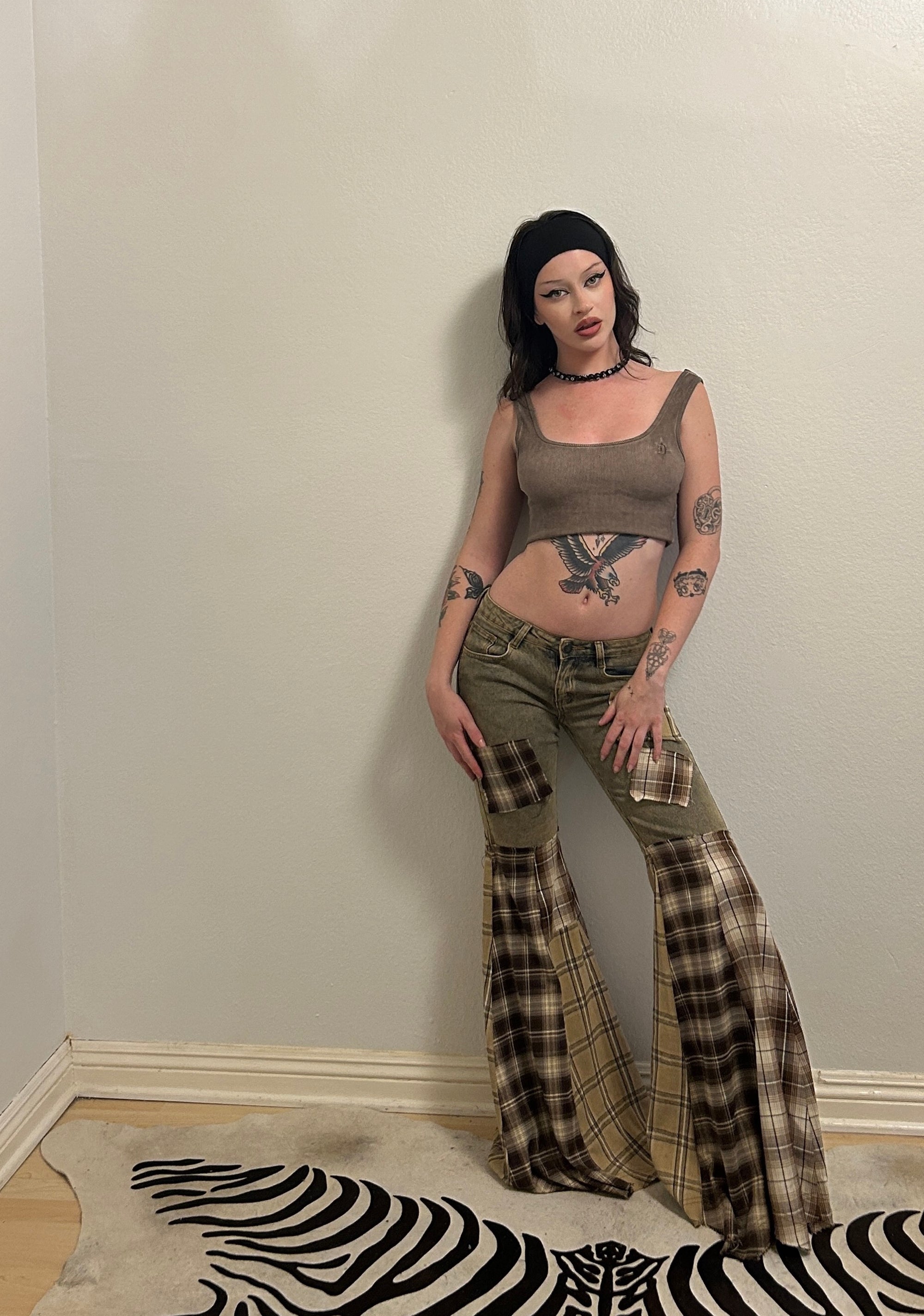 Warp Patchwork Flare Pants
