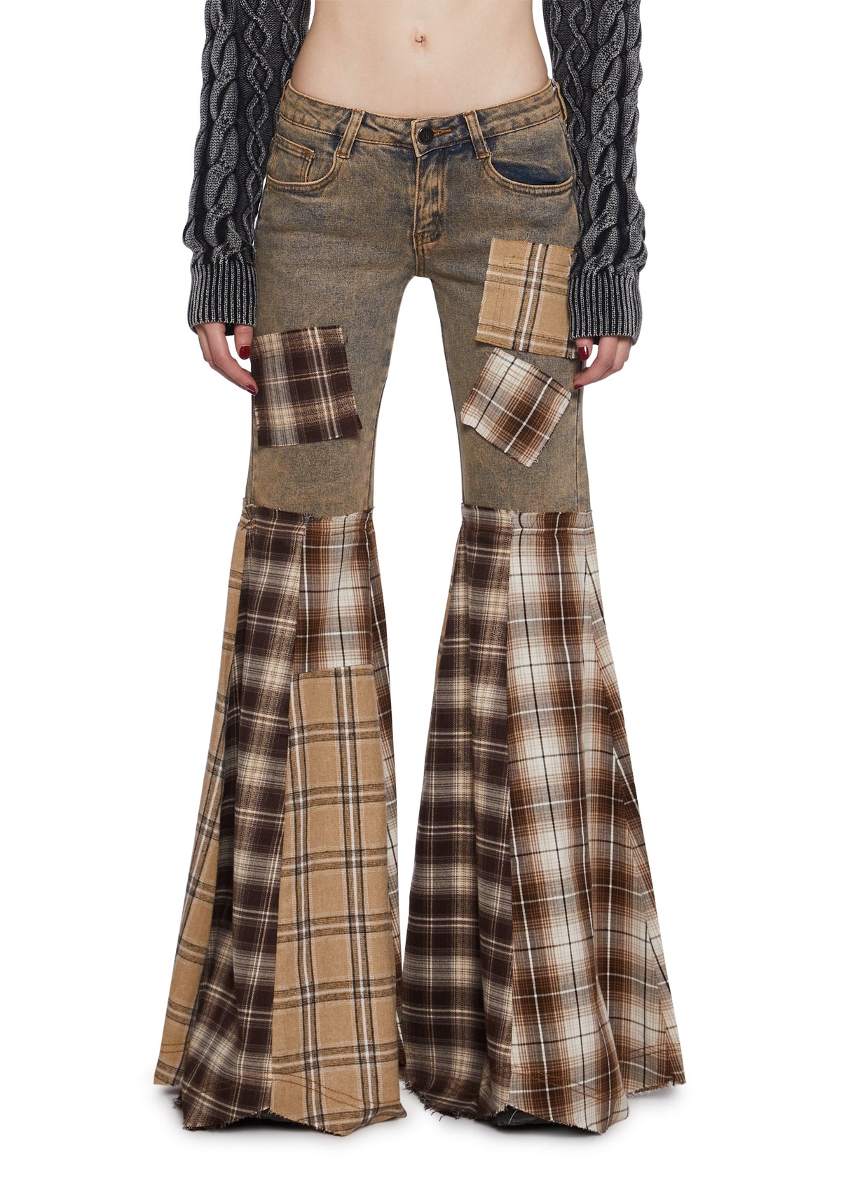 Warp Patchwork Flare Pants