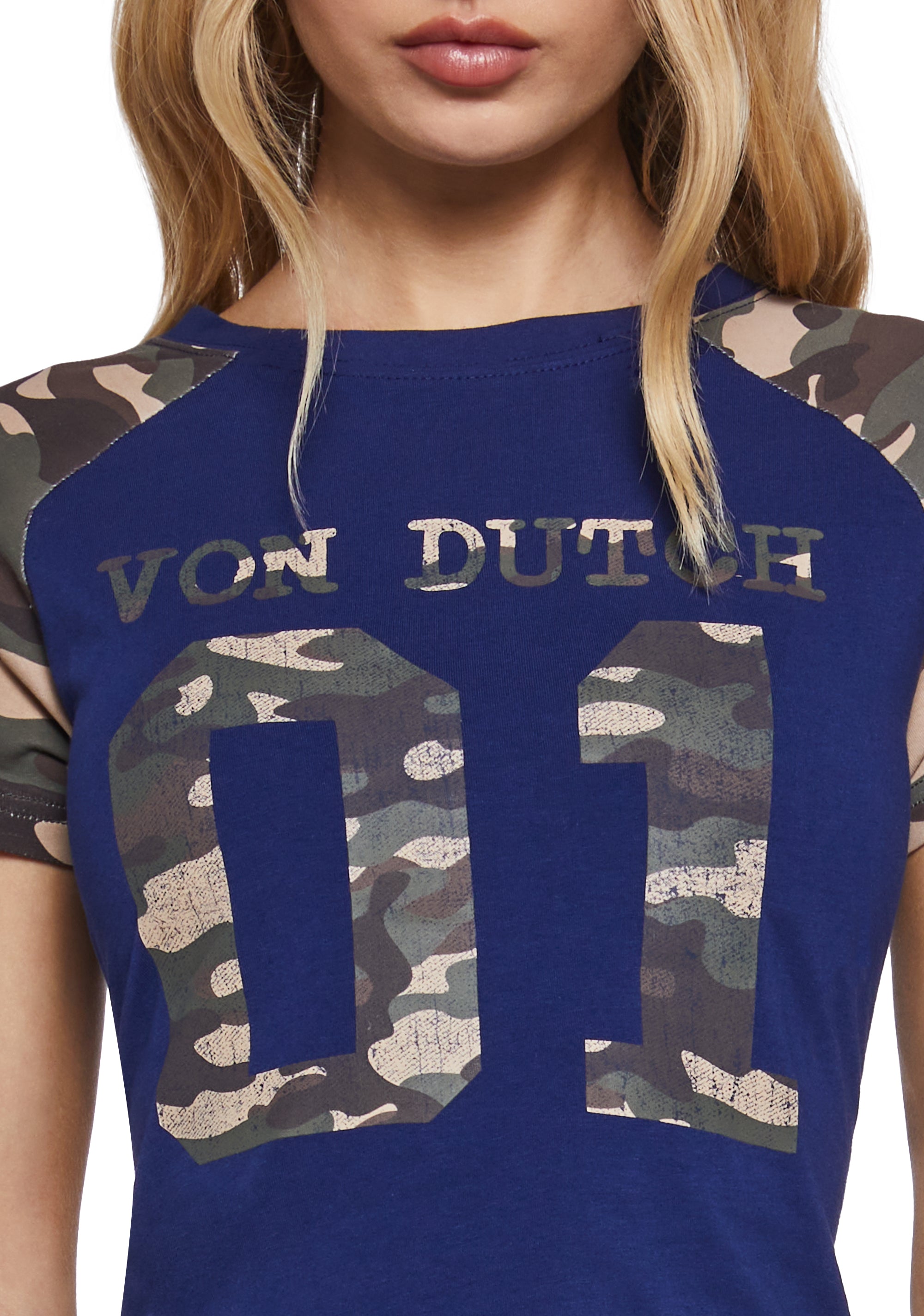Camo Raglan Tee - Blue